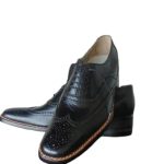 کفش مردانه چرمی دست دوز مشکی هشت ترک دور دوخت Ls58276713